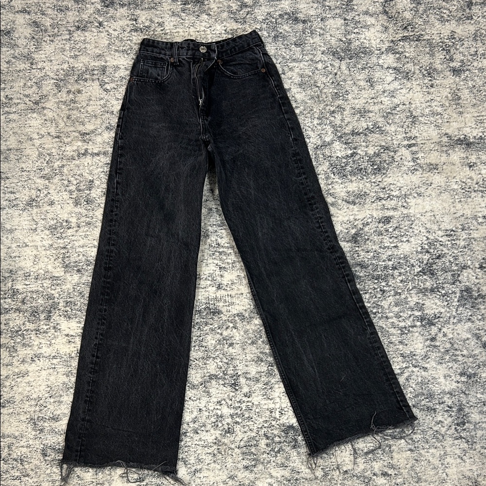 Zara Black Wide-Leg Jeans